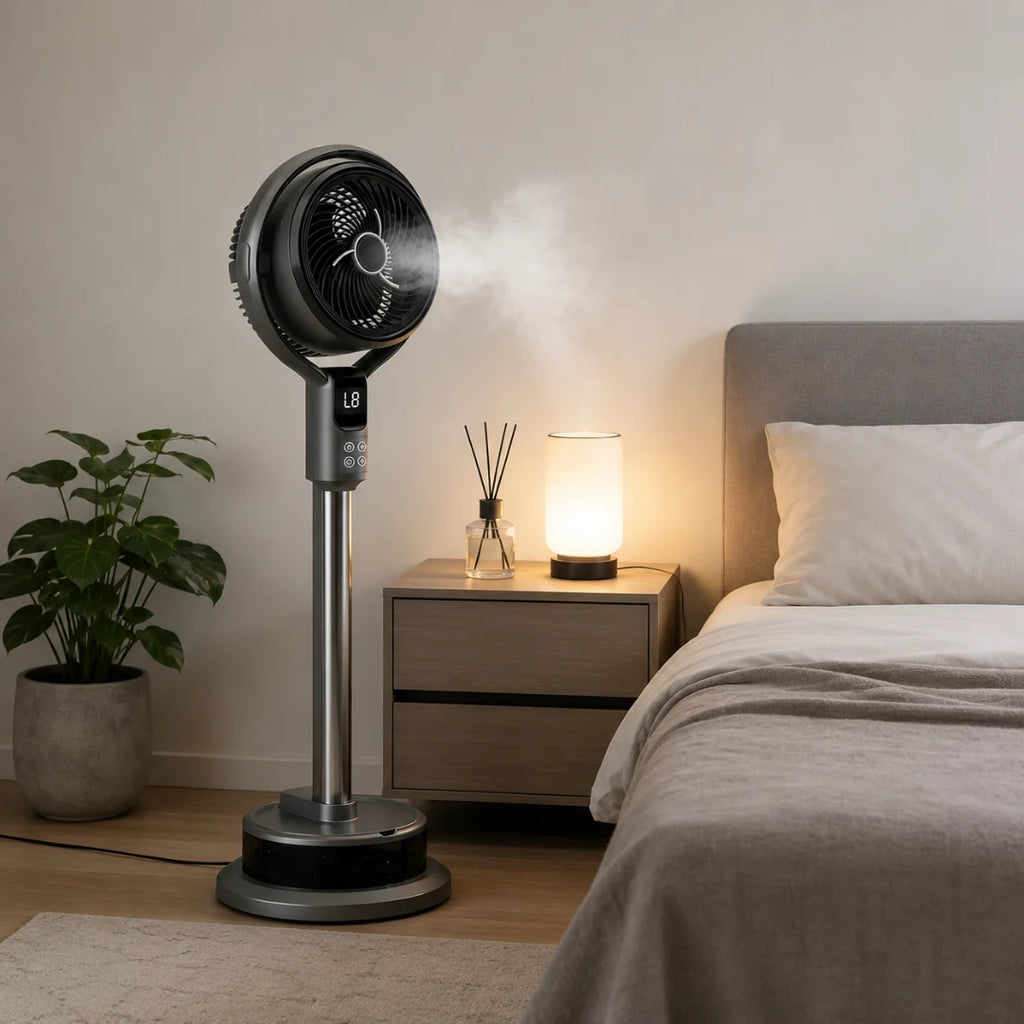 Mistventilator 50W met Afstandsbediening, Timer & Luchtbevochtiger