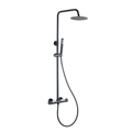 Opbouw regendouche 30 cm hoofddouche thermostatisch mat zwart / zilver